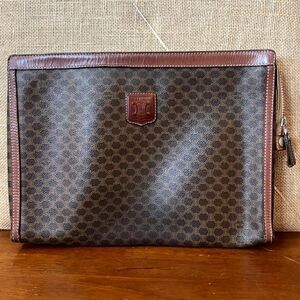 CELINE Vintage Triomphe Macadam Portfolio Document Bag